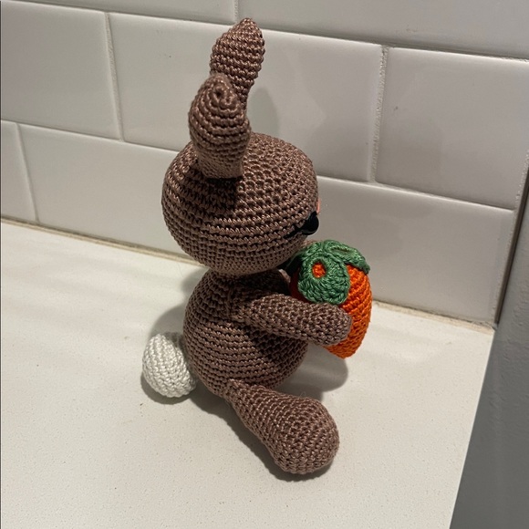 Handcrafted Spring Easter Bunny Rabbit Holiday Decor Amigurui Crochet Carrot - Picture 8 of 10